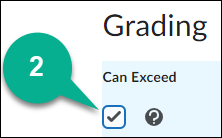 Image of the "Can Exceed" option being selected when editing the final grade column