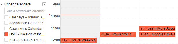 DoIT Events calendars in Other Google Calendars