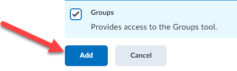 Image of the groups link being added to the navbar