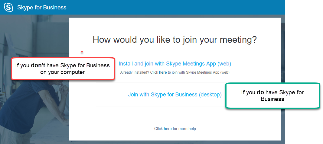 join skype meeting link not starting call