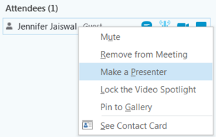 skype for business presenter access