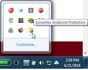 symantec endpoint protection icon green dot