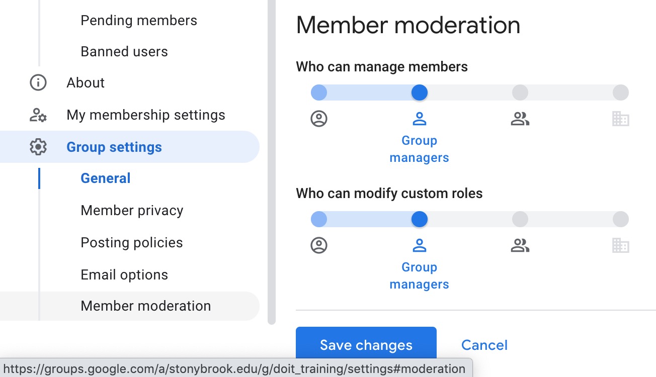 group settings > member moderation