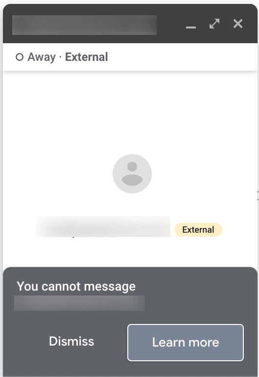 error message sending GOogle Chat message 
