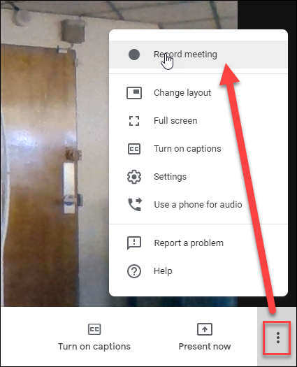 how to record your presentation in google meet