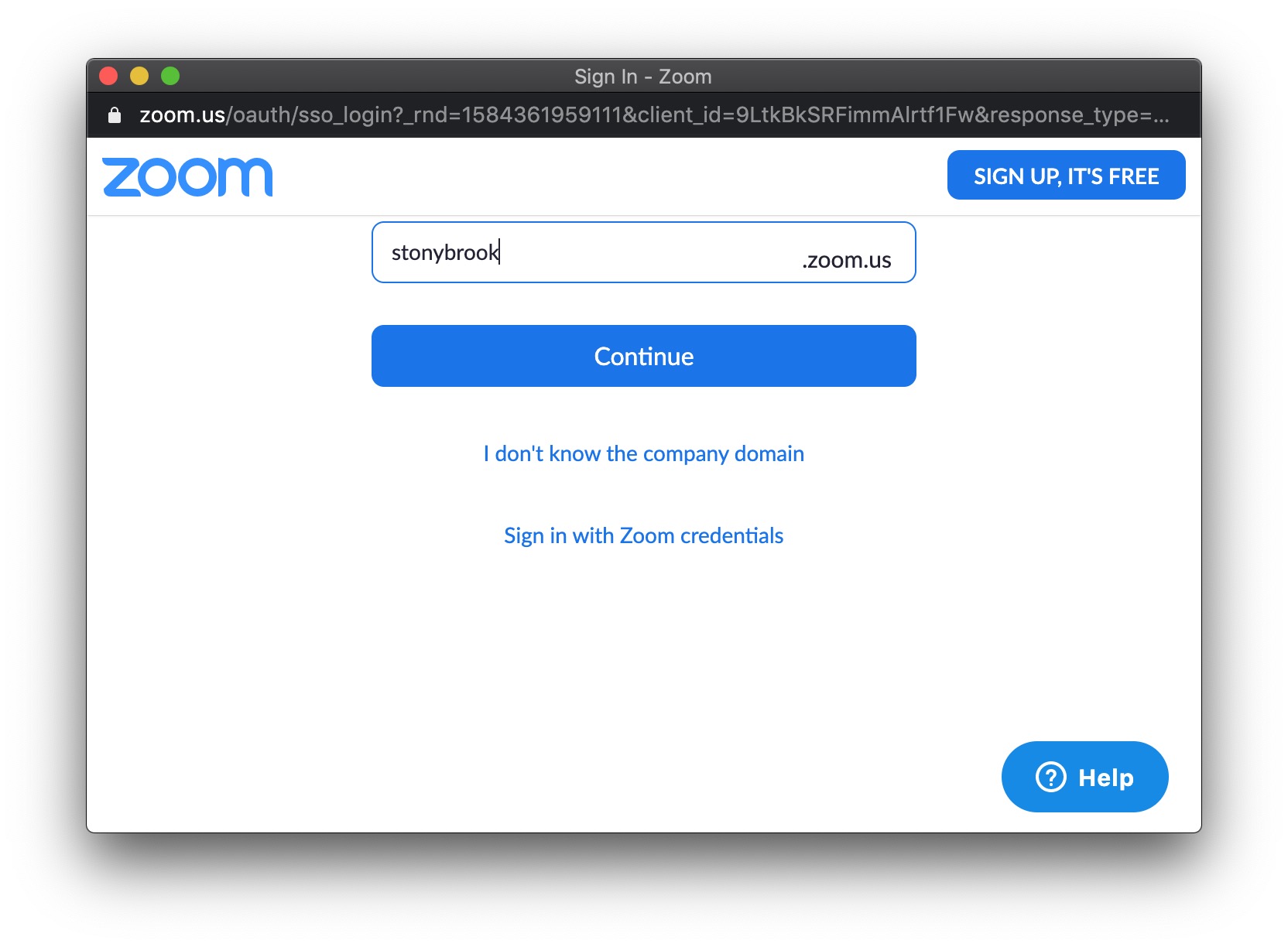 sign in to zoom