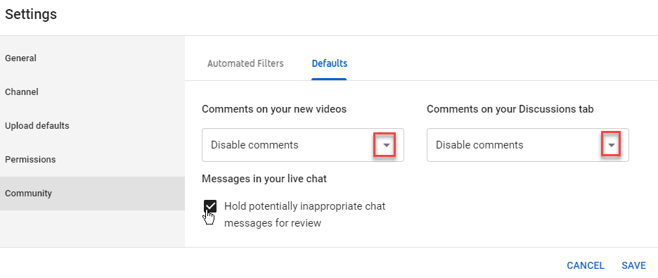 Turning Off Live Chat And Comments In Youtube Division Of Information Technology