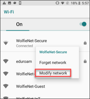 How to set an Android proxy server for Wi-Fi networks