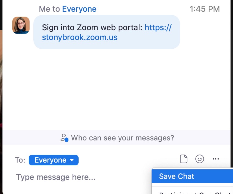 save zoom chat