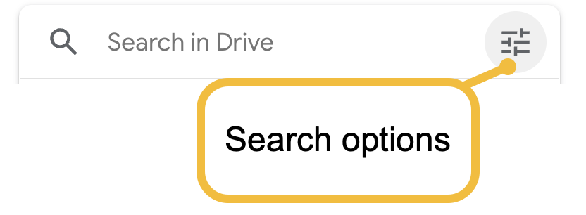 google drive search options