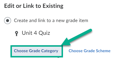Image of the Choose Grade Category button