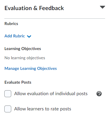 Image of the Evaluation and Feedback tab