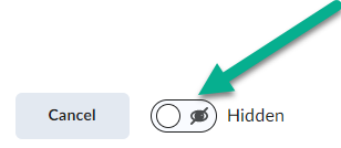 Image of the hidden icon to hide a discussion topic