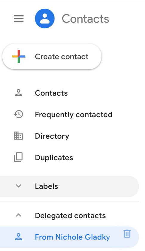 delegated contacts > From Nichole Gladky