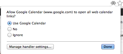 Google Calendar Handler options