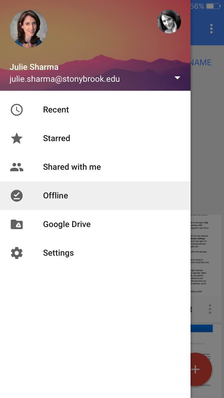 google docs app offline option