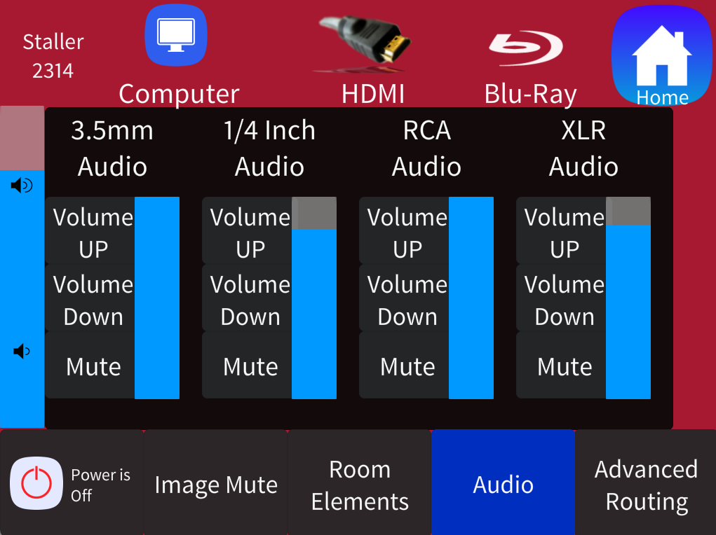 Staller Art 2322 and 2314 audio controls for additional audio device connections