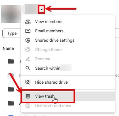 View trash in shared drive View Trash Button On Google Drive