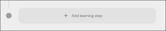 The button titled "Add learning step" at the bottom of a FeedbackFruits activity