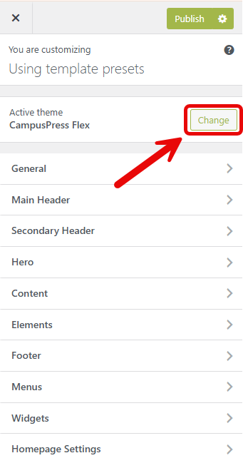 The button to change themes is circled.
