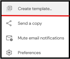 Create Template Menu