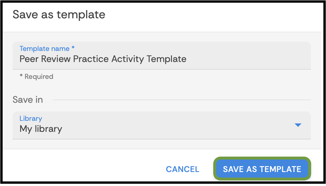 Edit activity name and save
