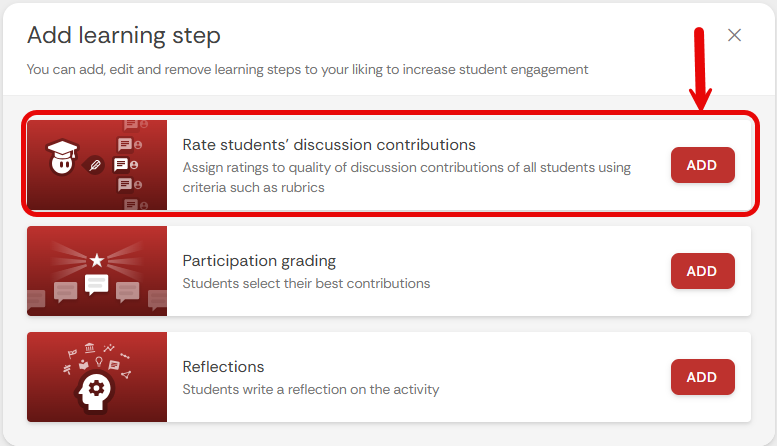 Selecting feedback step