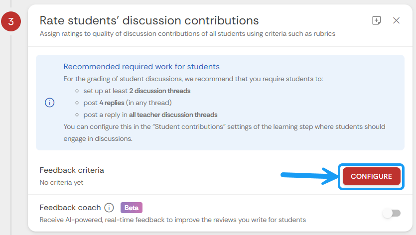 Selecting configure button