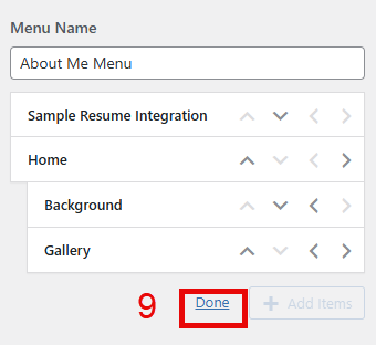 Blue Done button under page listings