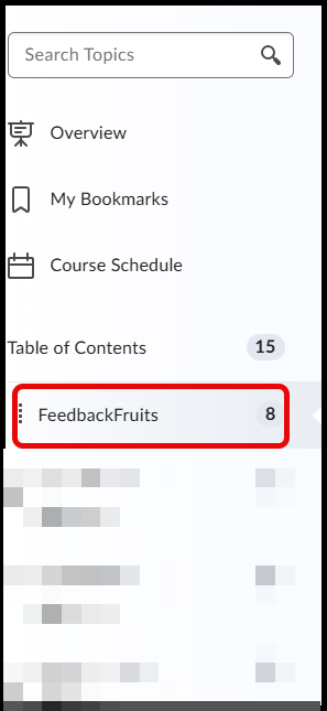 Selecting the module that contains FeedbackFruit activities