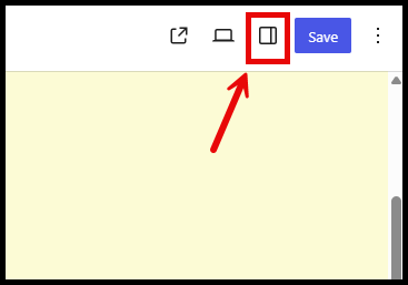 Settings button on the top right of the page