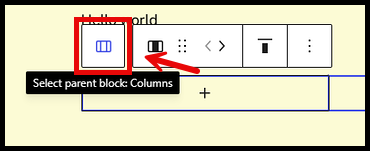 Select parent block: Columns button, on top of the block