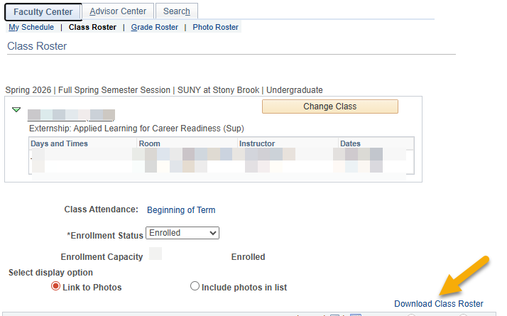 class roster with download option