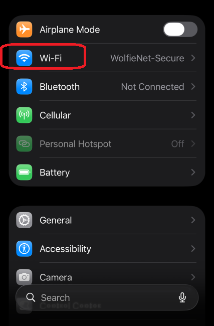 Tap on Wi-Fi.
