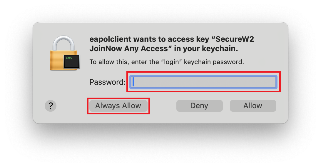 A screenshot of the keychain login screen on macOS.