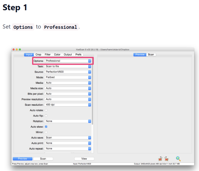 Scan a document into evernote
