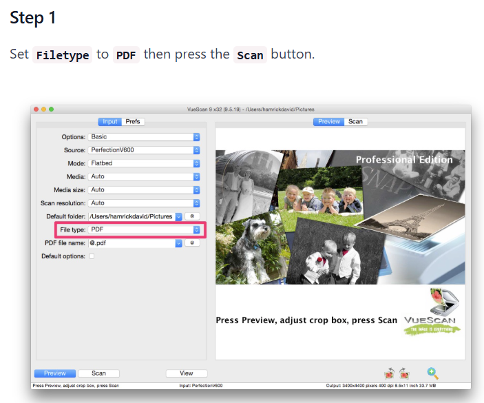 Scanning a PDF