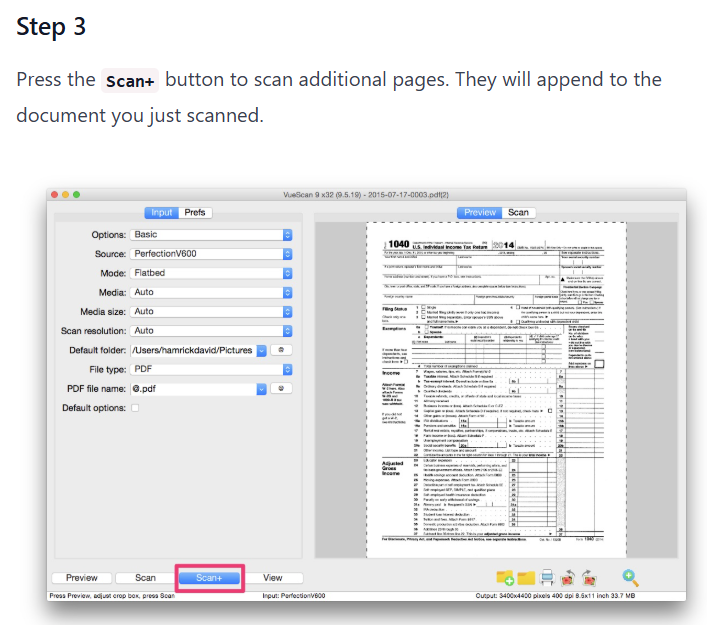 Scanning a PDF