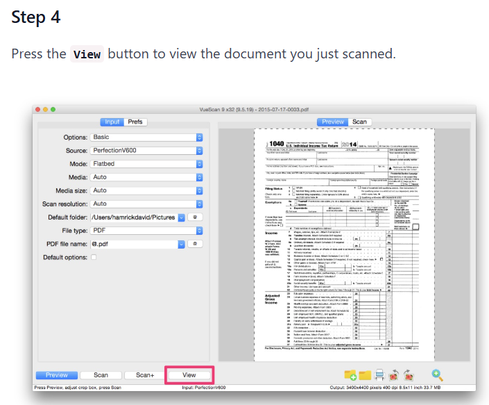 Scanning a PDF
