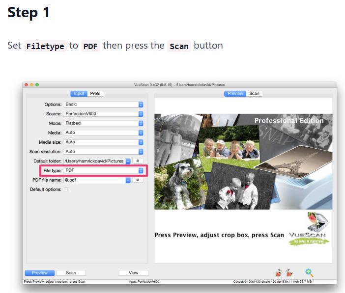 Scanning a PDF