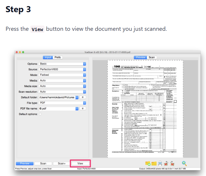 Scanning a PDF