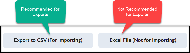 Export in CSV recommended