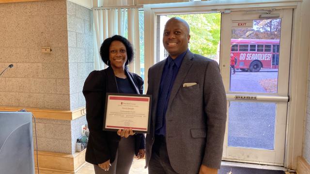 Henry Joseph Receiving an IT Award from Rachael Redhead
