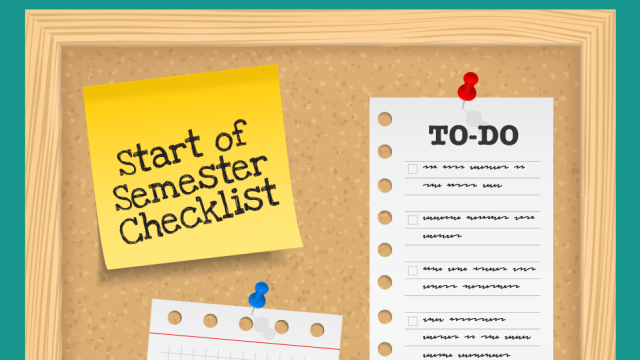 bulletin board that has checklists on it