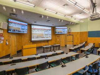 The Humanities 1003 lecture hall is one of several projects on campus with upgraded classroom technology. Photos by John Griffin.