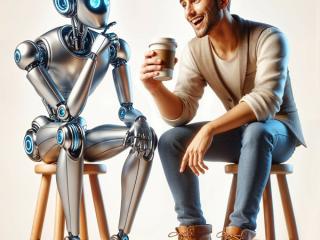 AI bot and Human having a conversation