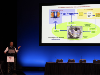 Prof. Bill Tang talking about the use of AI-enabled digital twins in fusion energy research.
