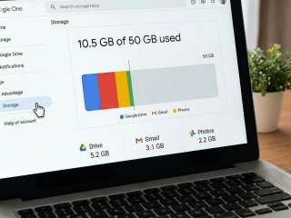 Screen showing how much storage someone is using in their Google Account.
