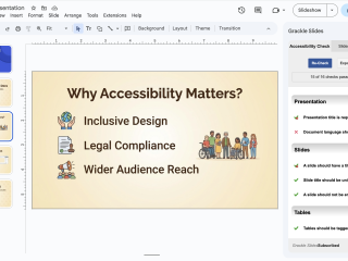 Screenshot a Google Slide show with Grackle Slide open in a side panel.