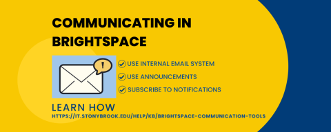 Communication Tools in Brightspace: Notification  & Internal email